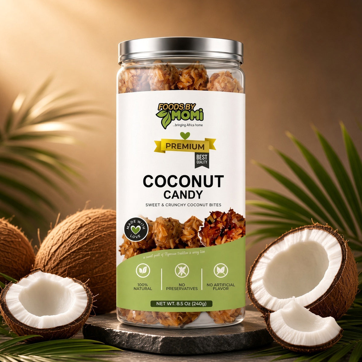 Foodbymomi Coconut Candy Sweet Coconut Bites 8.6oz